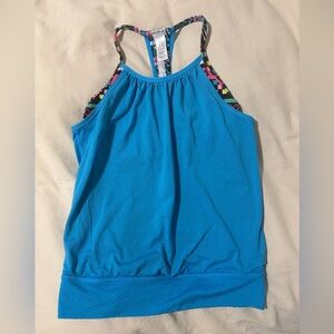 Ivivva by‎ Lululemon Girls Double Dutch Stretch Blue Tank Top Size 8